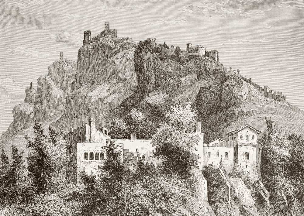 San Marino In The Late 19Th Century From El Mundo Ilustrado Published Barcelona Circa 1880 Canvas Art - Ken Welsh Design Pics (34 x 24)