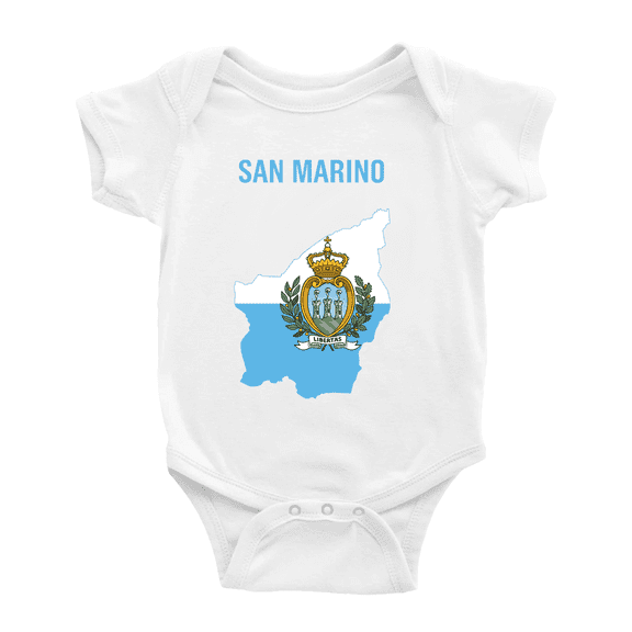 San Marino Map Flag Boy Girl Bodysuits (White, 12-18 Months)
