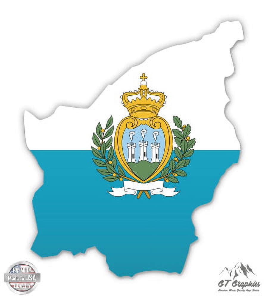 Squiddy Saint Lucia Map With Flag Vinyl Sticker - 5" Decal For Car, Laptop, Waterproof
