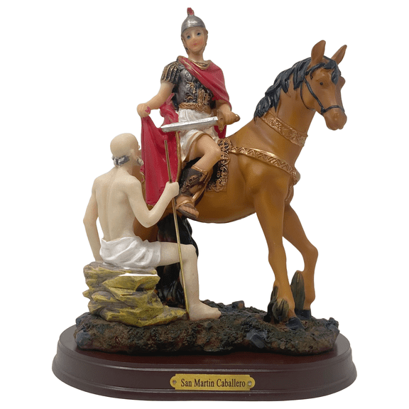 San Martin Caballero 8" San Martn de Tours Resin Religious Home Decor Figure