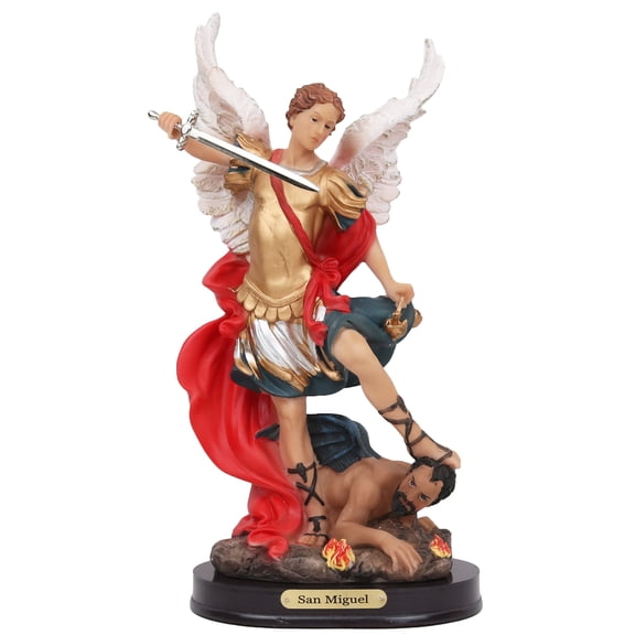 San Miguel 12" Arcngel San Miguel Resin Catholic Figure The Archangel Saint Michael