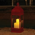 thumbnail image 1 of Smart Solar - San Nicola Triple LED Candle Lantern-Red, 1 of 7