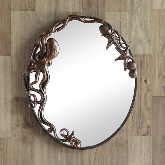 SPI Cast Iron Octopus Oval Wall Mirror