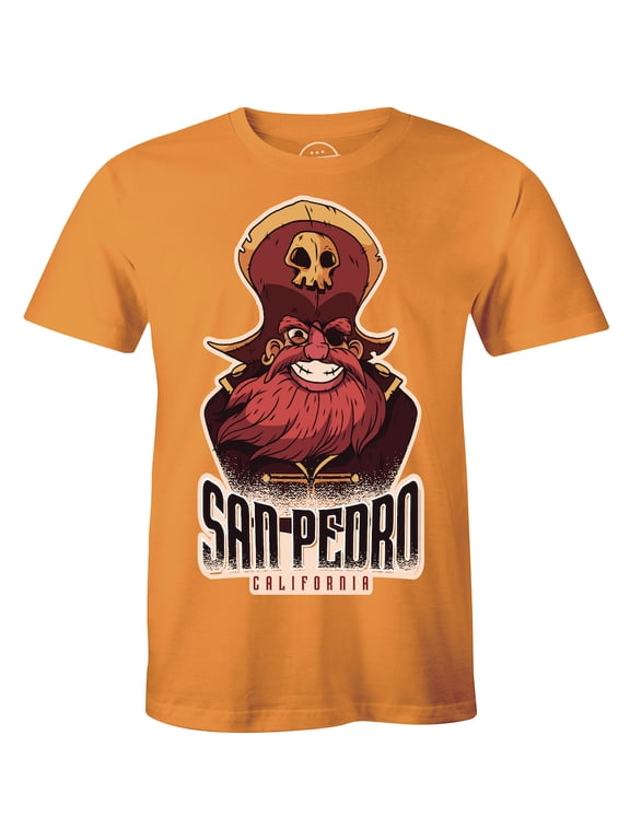 San Pedro California Pirate Cruise Ship Captain Men's Cartoon T-Shirt