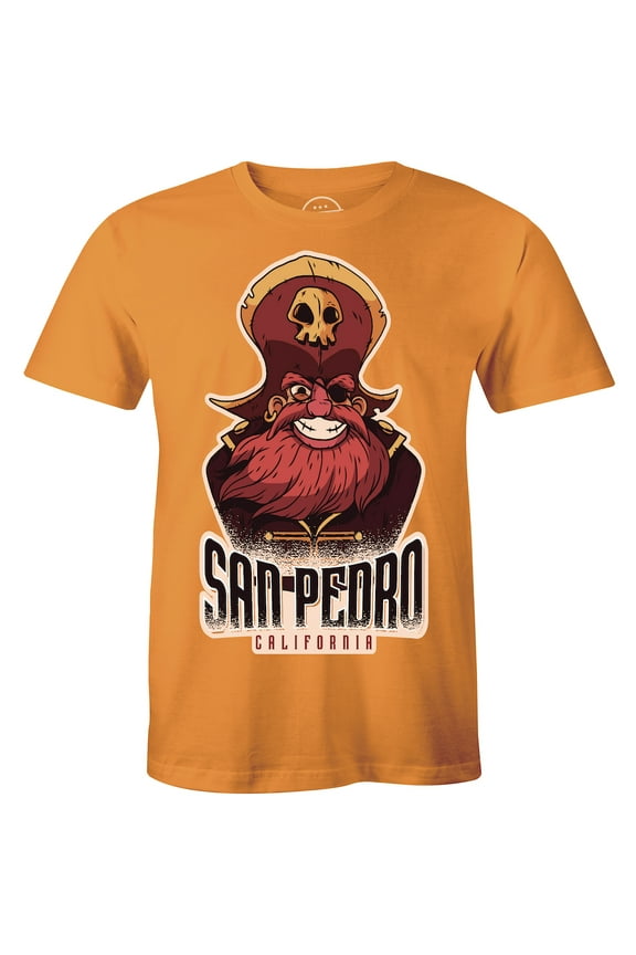 San Pedro California Pirate Cruise Ship Captain Men's Cartoon T-Shirt