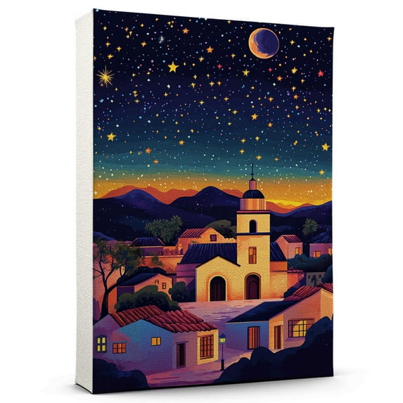 San Pedro Travel Canvas Prints, Belize Starry Night Travel decor, San Pedro Map Poster, Belize Travel Decor Artwork - 98AZ1208
