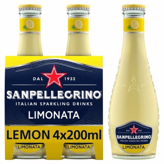 San Pellegrino Classic Taste Lemon Glass 4 x 200ml, British Import (Pack of 2)