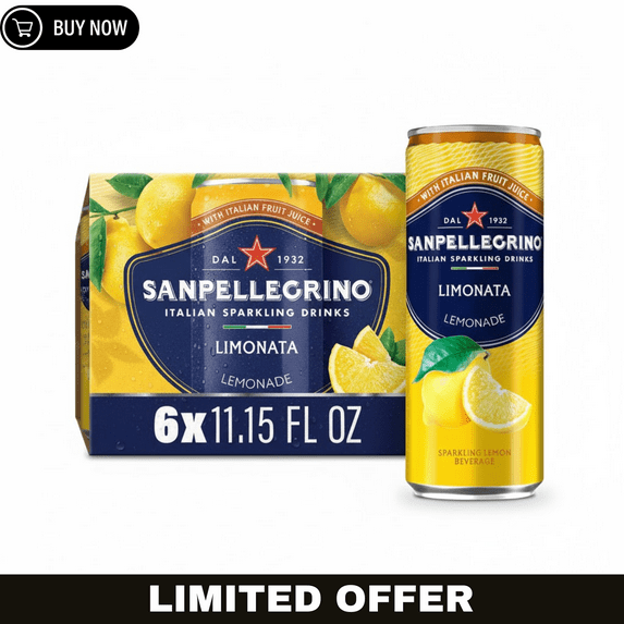 San Pellegrino Italian Sparkling Drink Limonata 11.15 fl oz 6 cans