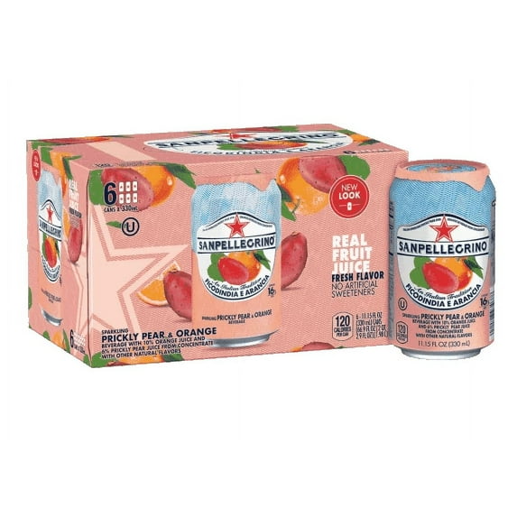 San Pellegrino Prickly Pear & Orange 6 pack, 11.15 oz CANS