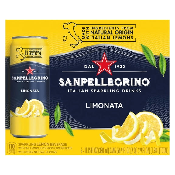 San Pellegrino Sparkling Beverage Limonata 6 Pack 66.9 fl oz (Pack Of 4)