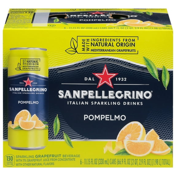 San Pellegrino Sparkling Beverage Pompelmo 6 Pack 66.9 oz (Pack Of 4)