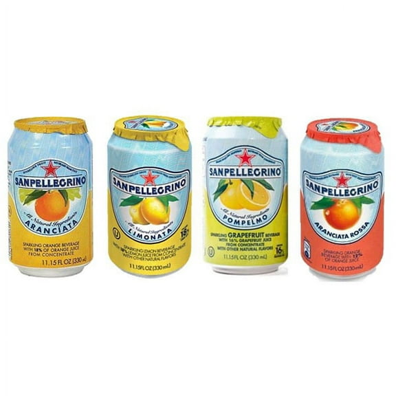 San Pellegrino Sparkling Fruit Beverage 4 Flavor Variety 11 oz Cans - Pack of 24