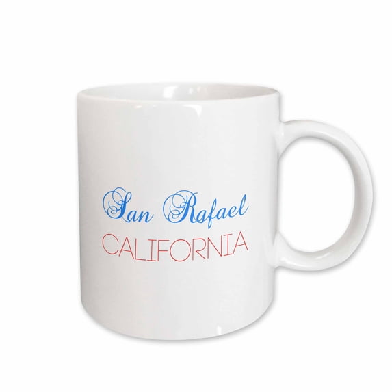 San Rafael, California, red, blue text. Patriotic home town design 15oz Mug mug-302737-2