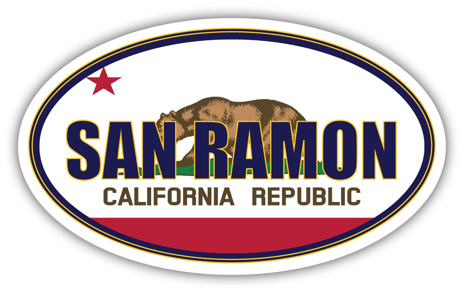 San Ramon City California State Flag | CA Flag Contra Costa County Oval ...