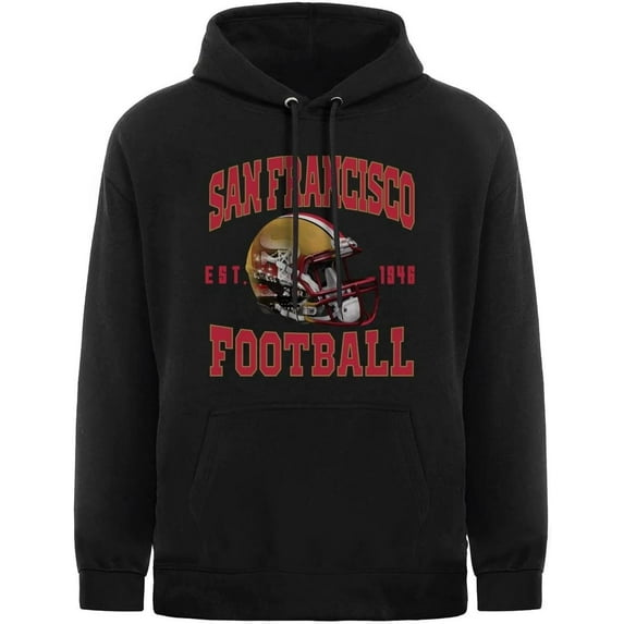 San Red Francisco City Hoodie for Men Long Sleeve Pullover Stylish Apparel Sweatshirt Printed Style Sweater Hooded