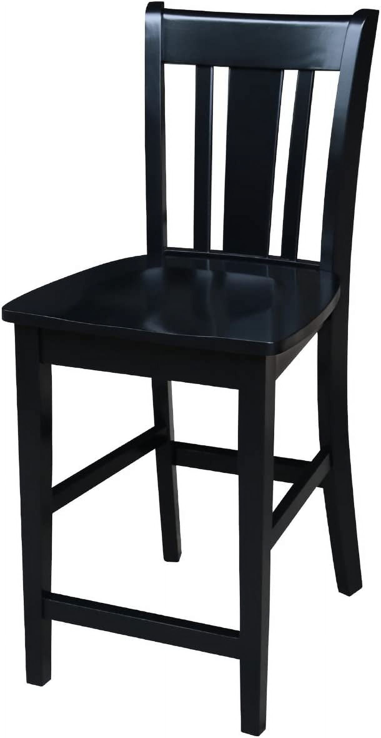 San Remo Solid Wood 24" Black Counter Height Stool