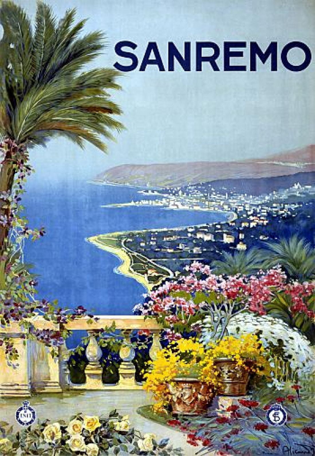 San Remo Italy Historic Travel Canvas Art - (36 x 54)