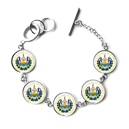 San Salvador El Salvador National Emblem Bracelet Chain Charm Bangle Jewelry