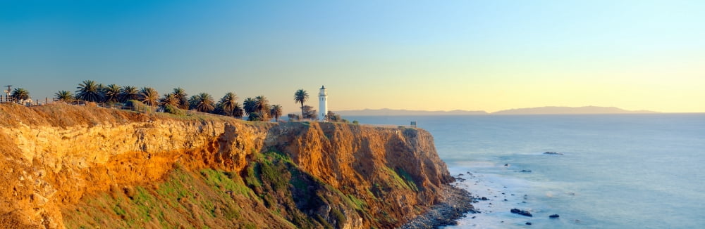 San Vicente Lighthouse at San Pedro Harbor Los Angeles California Canvas Art - Panoramic Images (36 x 12)