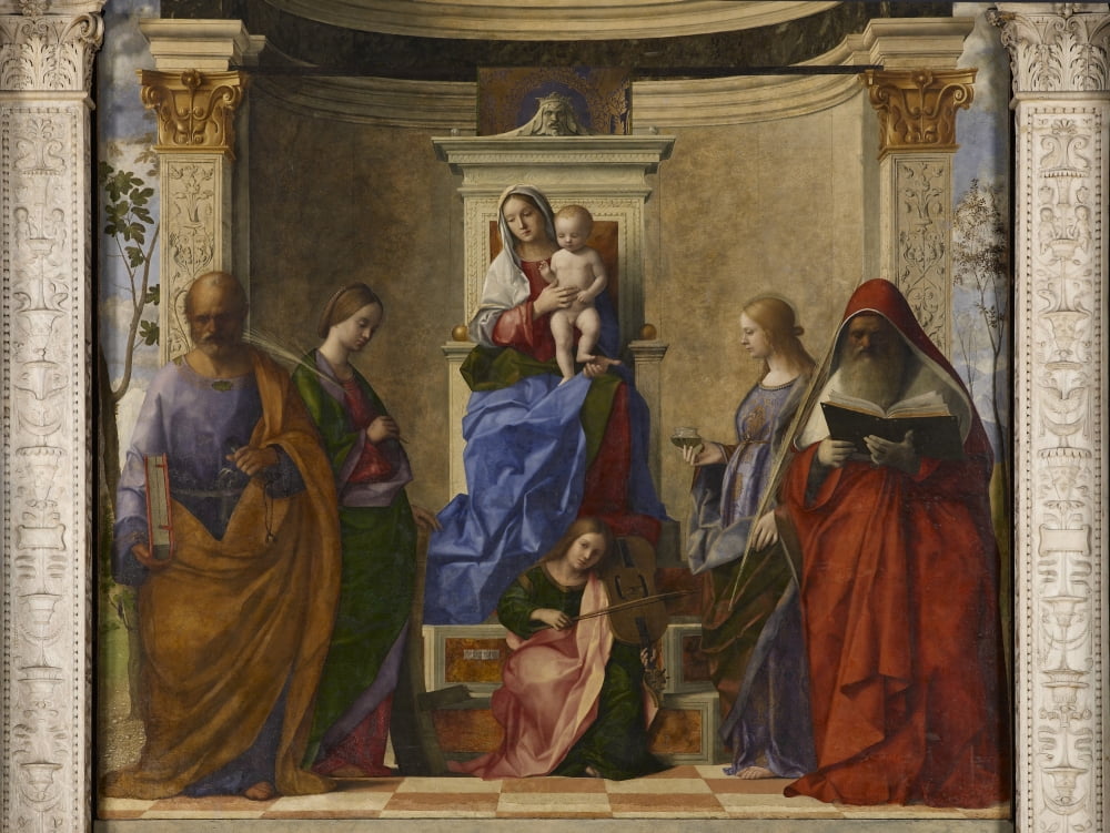 San Zaccaria Altarpiece (Madonna Enthroned With Child Canvas Art -  (24 x 18)