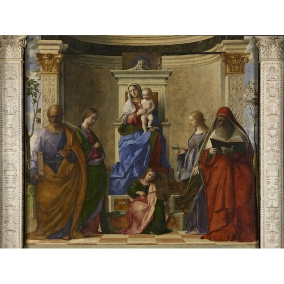 San Zaccaria Altarpiece (Madonna Enthroned With Child Poster Print (36 x 24)