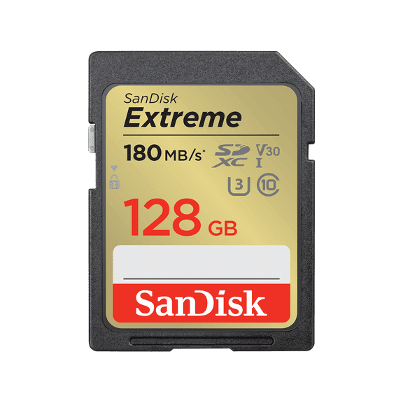SanDisk 128GB Extreme 180MB/s SD UHS-I Memory Card - SDSDXVA-128G-GNCIN