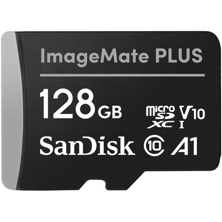 SanDisk 128GB ImageMate Plus microSDXC UHS-1 Memory Card with Adapter - C10, U1, V10, Full HD, A1 Micro SD Card - SDSQUB3-128G-AWCKA