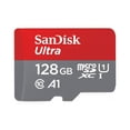 thumbnail image 1 of SanDisk 128GB Ultra microSDXC A1 UHS-I/U1 Class 10 Memory Card with Adapter, Speed Up to 140MB/s (SDSQUAB-128G-GN6MA), 1 of 5