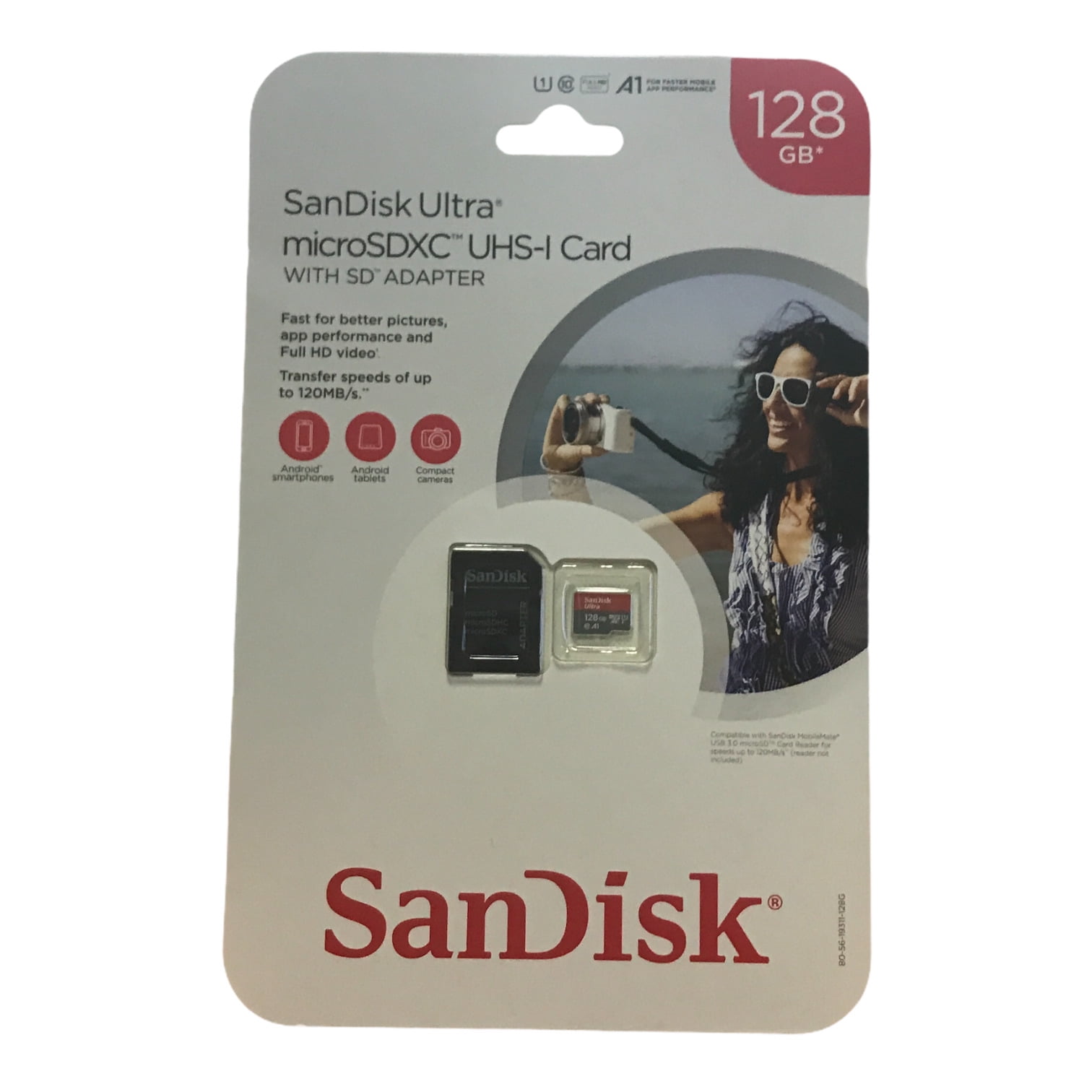 Sandisk Ultra 128Gb 120 Mo/s Classe 10 Carte Mémoire MicroSDXC UHS-I A1