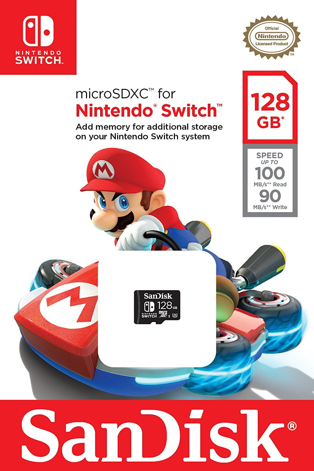 Carte PNY microSDXC Elite 128Go pour Nintendo Switch