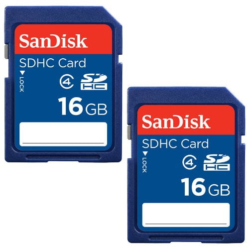 SanDisk 16GB Class 4 SDHC Flash Memory Card - 2 Pack SDSDB2L-016G-B35 Retail Package