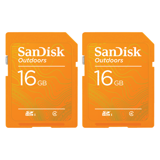 SanDisk 16GB Outdoors SDHC UHSI Memory Card, 2 Pack SDSDBNN016GAW6V2