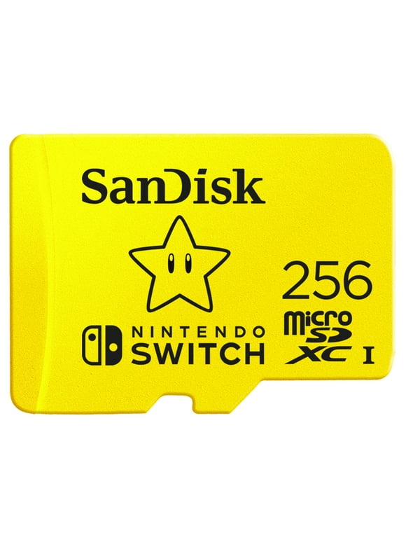 SanDisk 256GB microSDXC UHS-I Memory Card Licensed for Nintendo Switch Super Mario Super Star- 100MB/s Read, 90MB/s Write, Class 10, U3 - SDSQXAO-256G-AWCZN