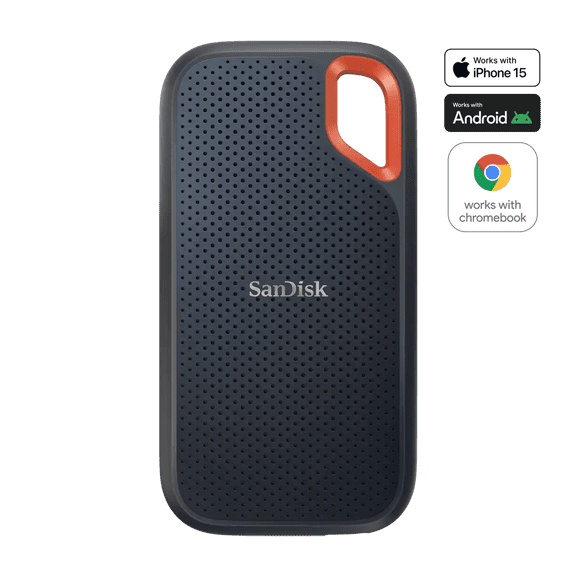 SanDisk 2TB Extreme External Solid State Drive, Black - SDSSDE61-2T00-G25