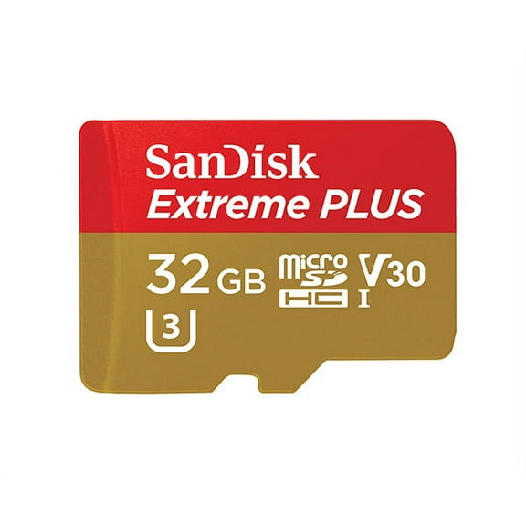 SanDisk 32GB Extreme PLUS microSDHC? UHS-I Card with adapter - SDSQXWG-032G-ANCMA