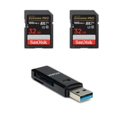 SanDisk 32GB Extreme Pro SDHC and SDXC UHS-I Memory Card Bundle (2-Pack)