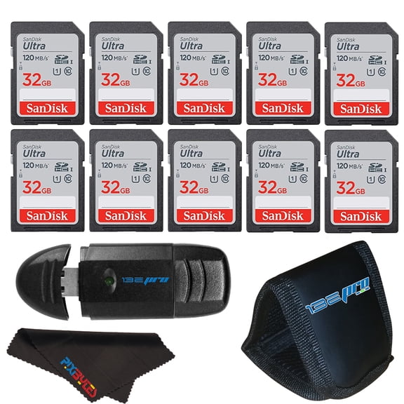 SanDisk Ultra 32GB SDHC UHS-I Memory Card Up to 120MB/s, Class 10, Full HD Video, Waterproof