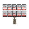 thumbnail image 1 of SanDisk 32GB Ultra SDHC UHS-I Flash Memory Card with High Speed USB Card Reader, 10 Pack, 1 of 3