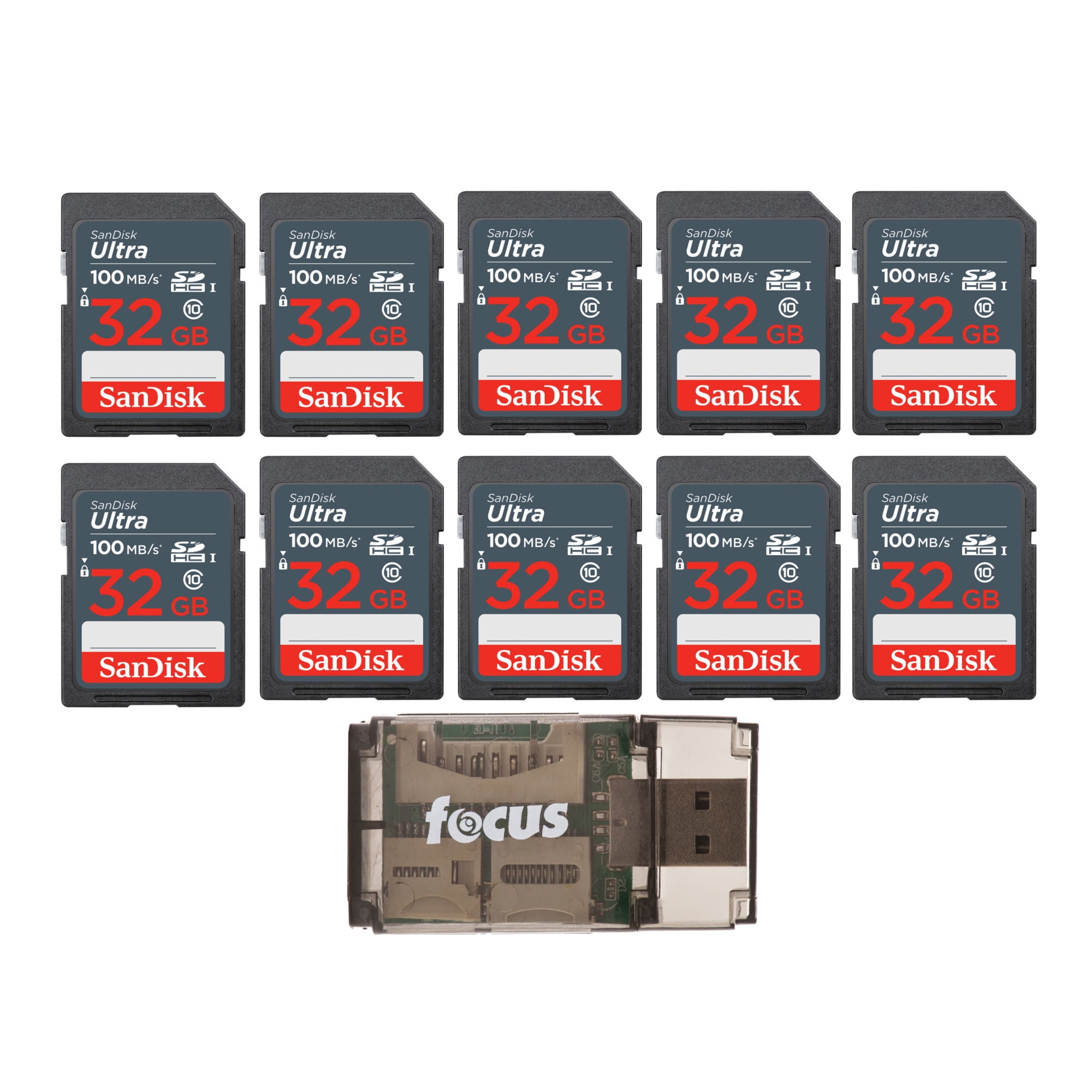 SanDisk 32GB Ultra SDHC UHSI Secure Digital Memory Card (10Pack) with