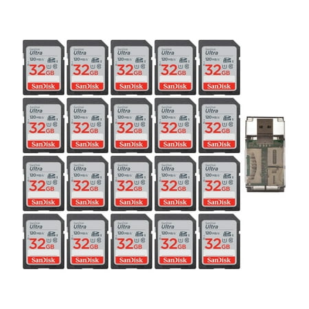 SanDisk 32GB Ultra SDHC UHS-I Memory Card w/High Speed USB Card Reader (20-Pack)