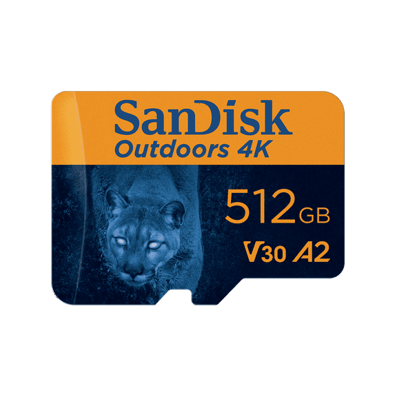 SanDisk 512GB Outdoors 4K microSDXC UHS-I Card with SD Adapter, Single Pack- SDSQXAV-512G-GN6VA