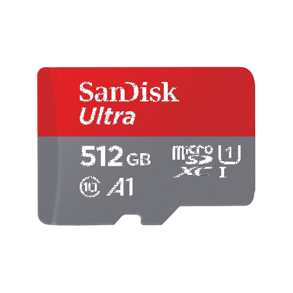 SanDisk 512GB Ultra microSDXC UHS-I Memory Card with SD Adapter (Up to 150 MBP/s) - SDSQUAC-512G-GN6MA