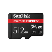 SanDisk 512GB microSD Express Card, PCIe NVMe Memory Card - SDSQXFN-512G-GN4NN