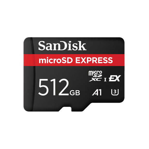 SanDisk 512GB microSD Express Card, PCIe NVMe Memory Card - SDSQXFN-512G-GN4NN
