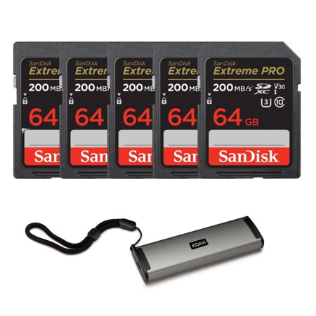 UHS-I SDXC V30 and Multi-Port Card Reader and Storage Case with SIM Eject Tool