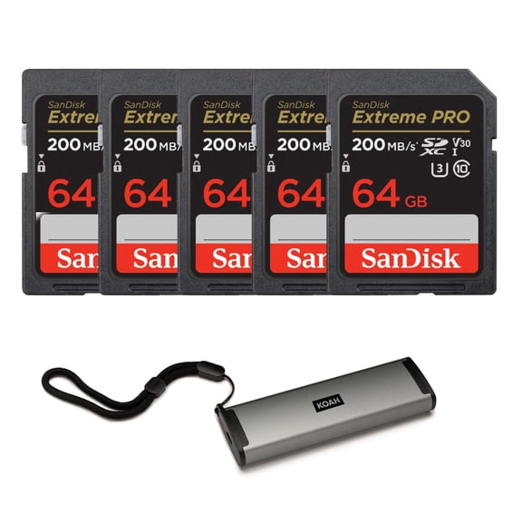 UHS-I SDXC V30 and Multi-Port Card Reader and Storage Case with SIM Eject Tool