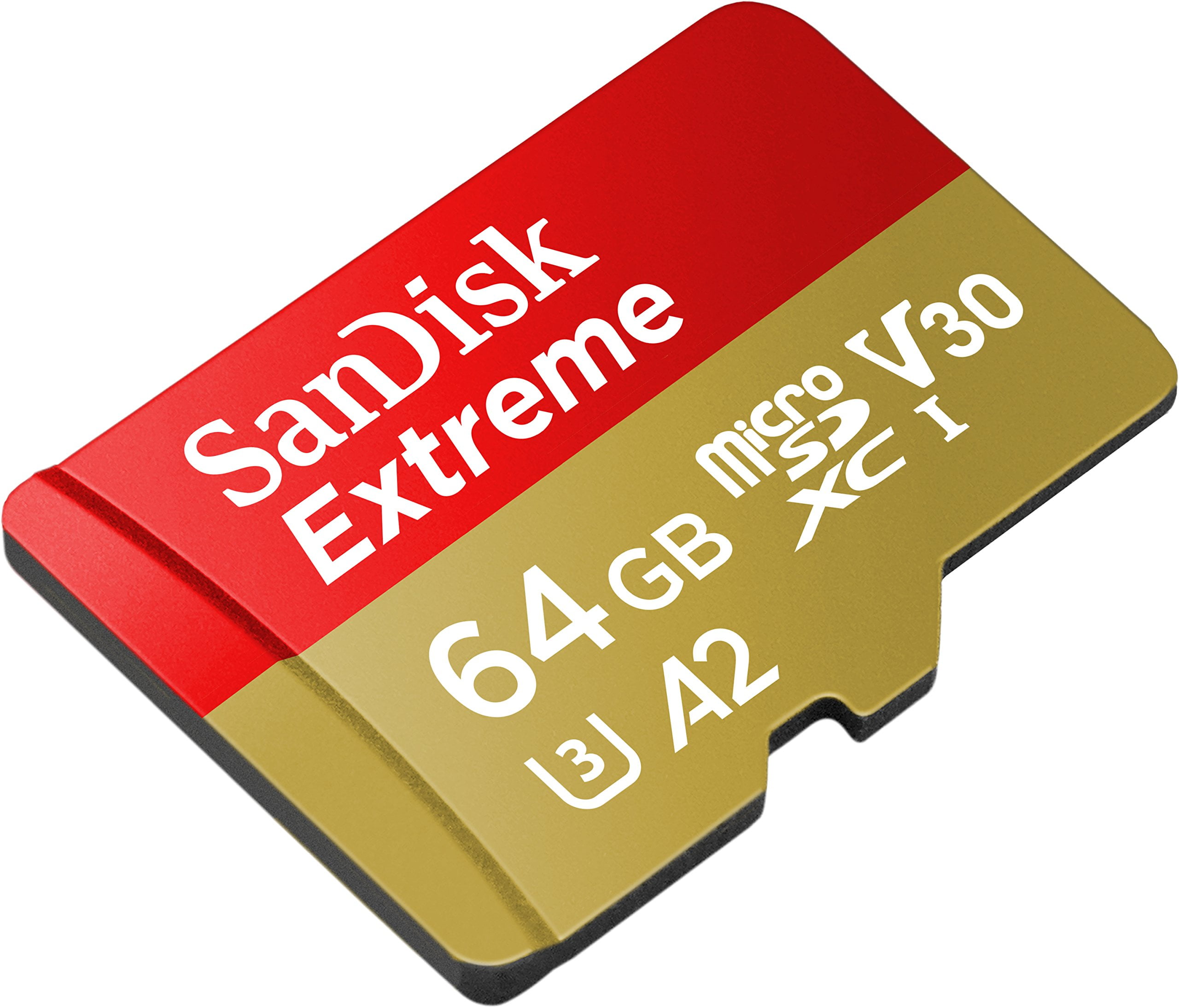 SanDisk 64GB Extreme MicroSDXC UHS-I Memory Card with Adapter - 160MB/s,  U3, V30, 4K UHD, A2, Micro SD Card - SDSQXA2-064G-GN6MA 