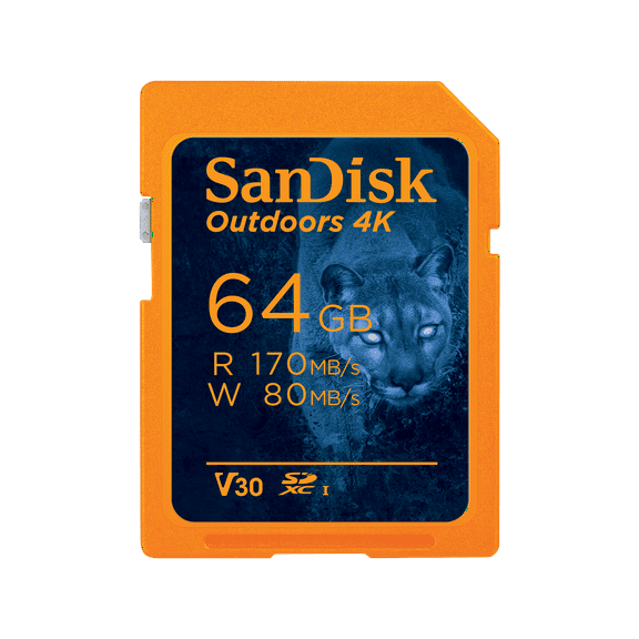 SanDisk 64GB Outdoors 4K SDXC UHS-I Memory Card (Up to 170 MB/s), 2 Pack - SDSDXW2-064G-GN6V2