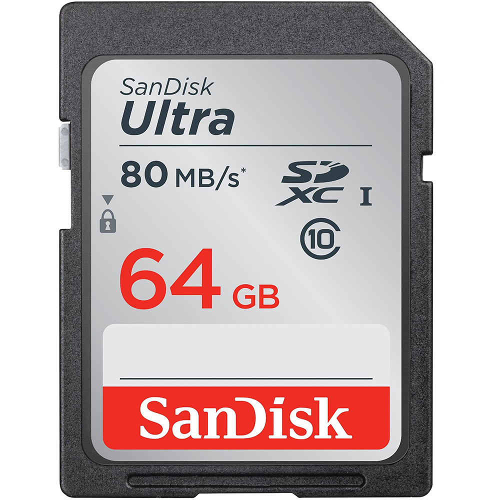 SanDisk 64GB Ultra SXHC UHS-I Memory Card - 80MB/s, C10, Full HD, SD Card - SDSDUNC-064G-GN6IN - image 1 of 5