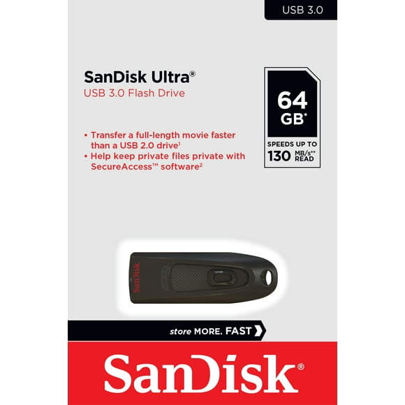 SanDisk 64GB Ultra USB 3.0 Flash Drive - 130MB/s - SDCZ48-064G-AW46